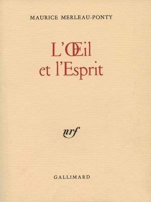 cover image of L'Œil et l'Esprit